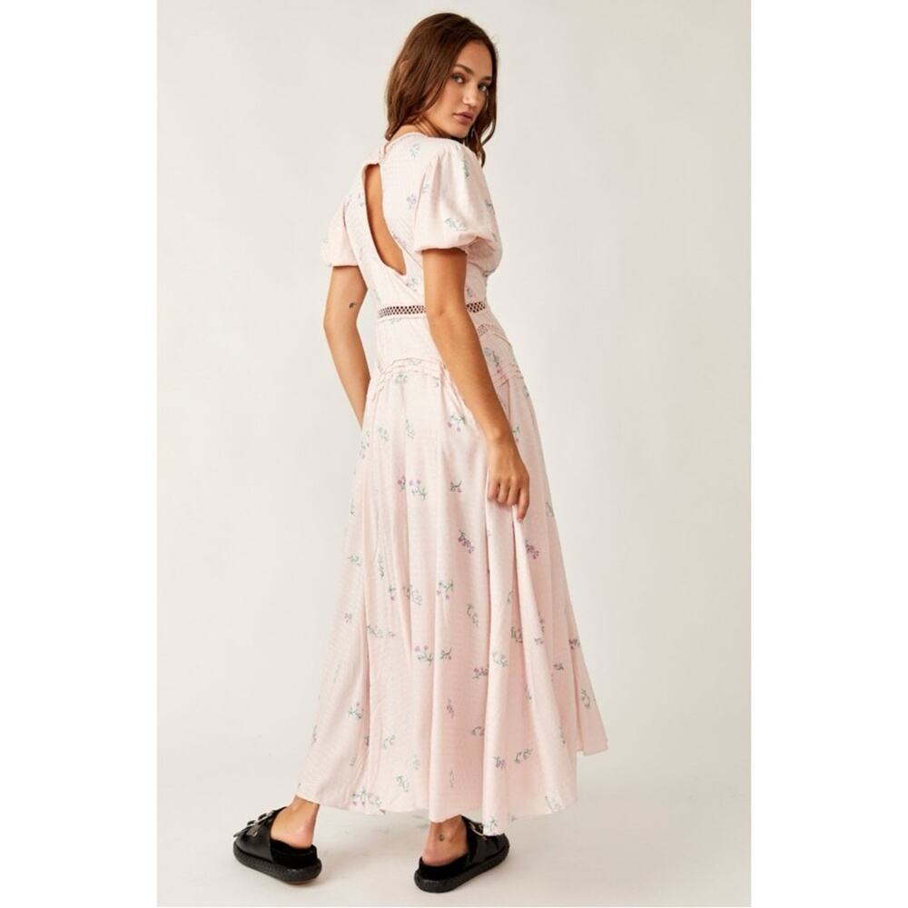 Free People Ethereal Dainty Still In Love Maxi Dress Pink Floral Cottage Medium - Picture 16 of 16